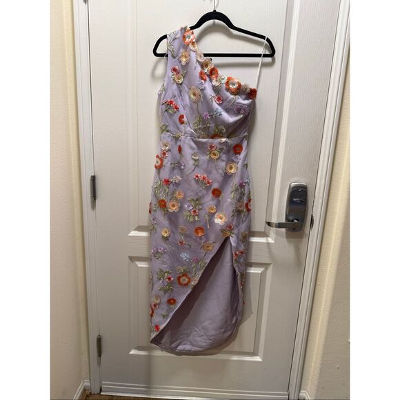 Elliatt Naya One Shoulder Midi Dress in Purple Cocktail Party Dress size S NWT - Picture 5 of 9